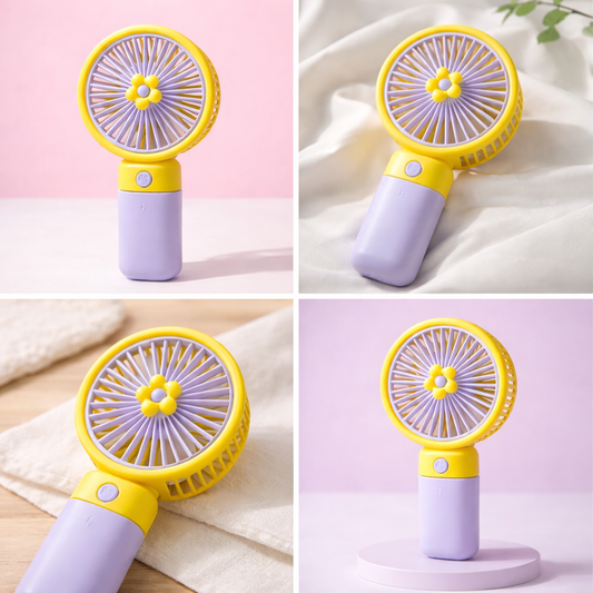 Nuvito Portable Mini Hand Fan | USB Rechargeable | 3 Speed Cooling | Compact & Lightweight